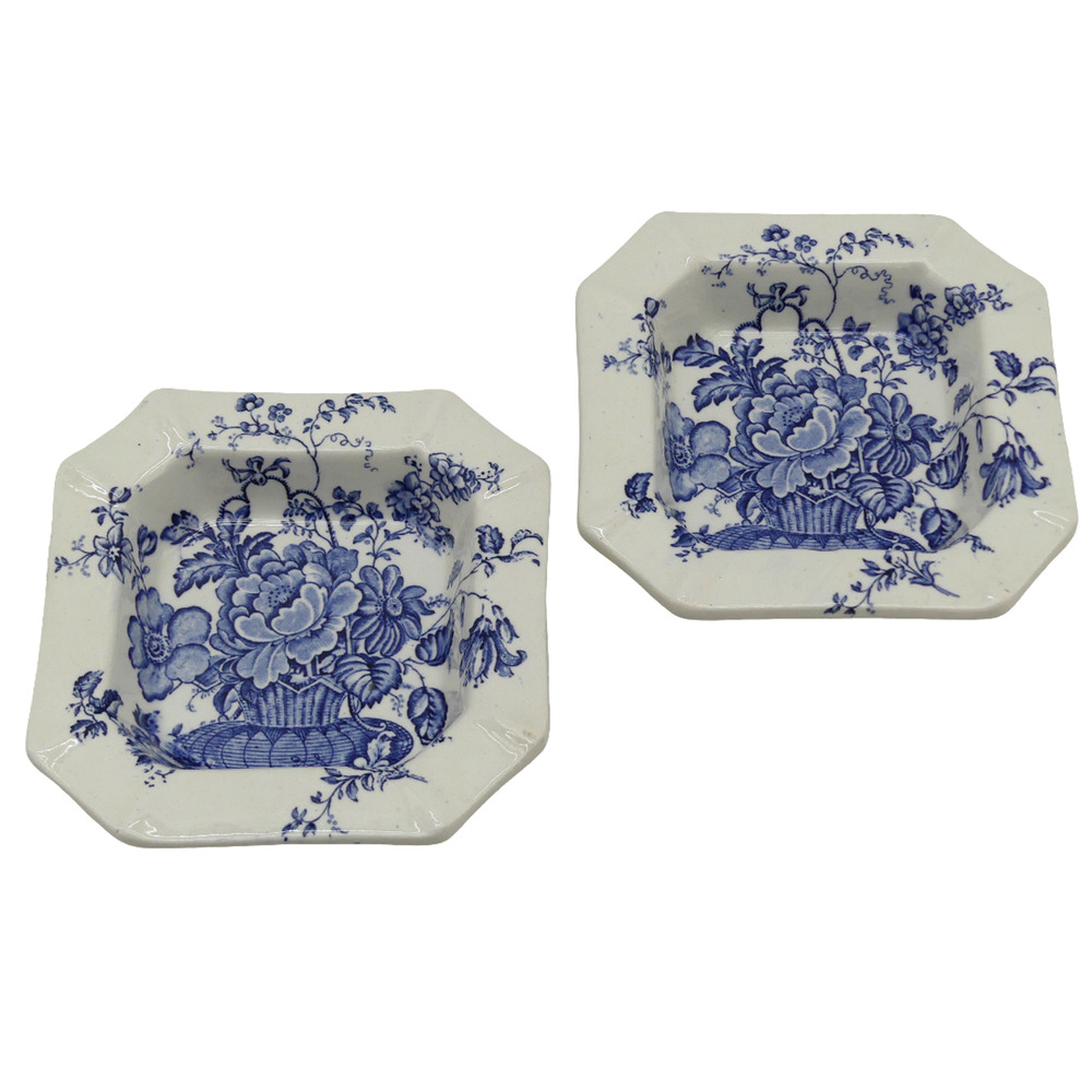 Lot of 2 Royal Crownford Floral Ironstones Octagon Plate Staffordshire England